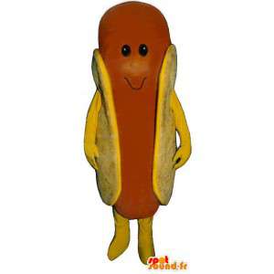 Mascot giant hot dog. Costume Hotdog