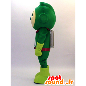 Mascotte de bonhomme futuriste habillé en vert et rouge - MASFR28330 - Mascottes Yuru-Chara Japonaises