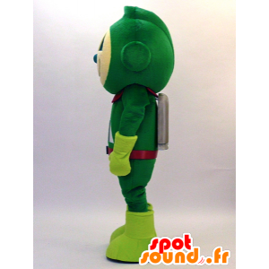 Futuristico mascotte vestita di verde e rosso - MASFR28330 - Yuru-Chara mascotte giapponese