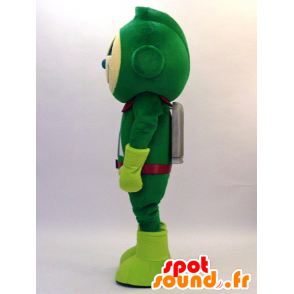 Mascotte de bonhomme futuriste habillé en vert et rouge - MASFR28330 - Mascottes Yuru-Chara Japonaises