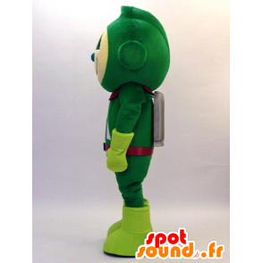 φουτουριστικό μασκότ άνδρας ντυμένος στα πράσινα και κόκκινα - MASFR28330 - Yuru-Χαρά ιαπωνική Μασκότ