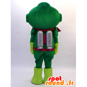 Futuristische mascotte mens gekleed in groen en rood - MASFR28330 - Yuru-Chara Japanse Mascottes