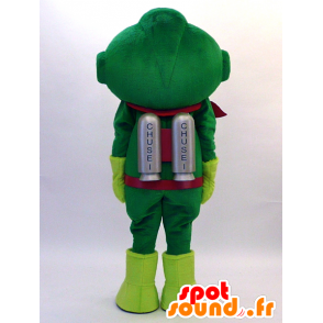 Futurista mascota hombre vestido de verde y rojo - MASFR28330 - Yuru-Chara mascotas japonesas