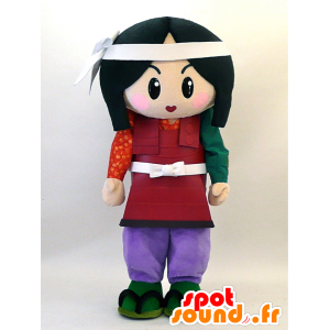 Morena mascote menina vestida como samurai - MASFR28332 - Yuru-Chara Mascotes japoneses