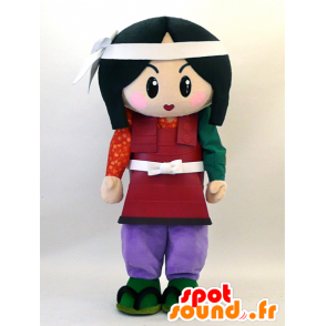 Brunette jente maskot kledd som samurai - MASFR28332 - Yuru-Chara japanske Mascots