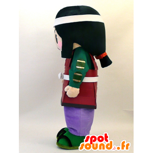 Mascotte de fille brune en tenue de samouraï - MASFR28332 - Mascottes Yuru-Chara Japonaises