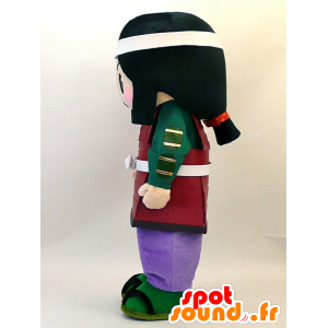 Bruna ragazza mascotte vestita come samurai - MASFR28332 - Yuru-Chara mascotte giapponese