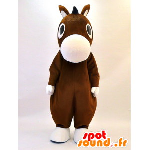 Mascota Kisokko. Colt mascota del burro marrón y blanco - MASFR28333 - Yuru-Chara mascotas japonesas