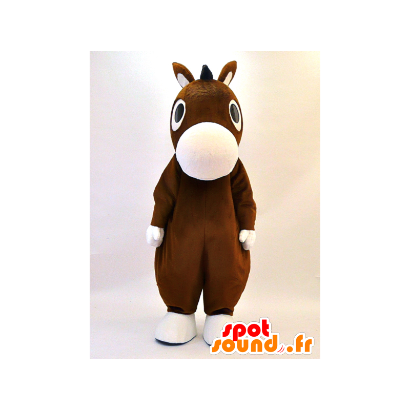 Mascot Kisokko. Colt maskotti, ruskea ja valkoinen aasi - MASFR28333 - Mascottes Yuru-Chara Japonaises
