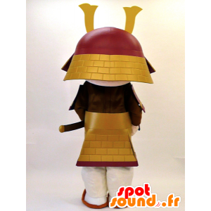 Mascotte de samouraï en tenue rouge et dorée - MASFR28334 - Mascottes Yuru-Chara Japonaises