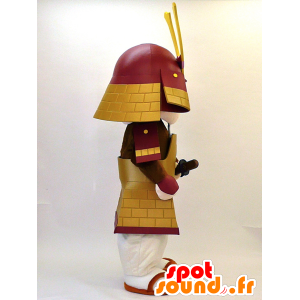 Samurai Maskottchen hält rote und goldene - MASFR28334 - Yuru-Chara japanischen Maskottchen