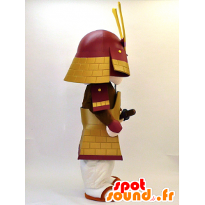 Samurai Maskottchen hält rote und goldene - MASFR28334 - Yuru-Chara japanischen Maskottchen