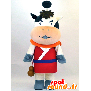 Mucca mascotte vestita da samurai - MASFR28338 - Yuru-Chara mascotte giapponese