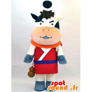 侍衣装の牛のマスコット-MASFR28338-日本のゆるキャラのマスコット