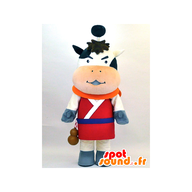 Mucca mascotte vestita da samurai - MASFR28338 - Yuru-Chara mascotte giapponese