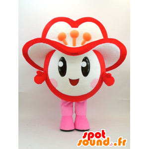 Mascotte de bonhomme rond et mignon avec un grand chapeau fleuri - MASFR28339 - Mascottes Yuru-Chara Japonaises