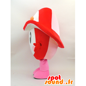 Mascote do boneco de neve redondo e bonito com um grande chapéu florido - MASFR28339 - Yuru-Chara Mascotes japoneses
