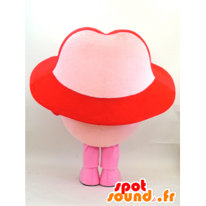 Mascotte de bonhomme rond et mignon avec un grand chapeau fleuri - MASFR28339 - Mascottes Yuru-Chara Japonaises