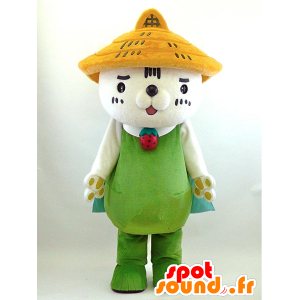 Mascotte de Kunen Nyan. Mascotte de chat blanc avec une cape - MASFR28340 - Mascottes Yuru-Chara Japonaises