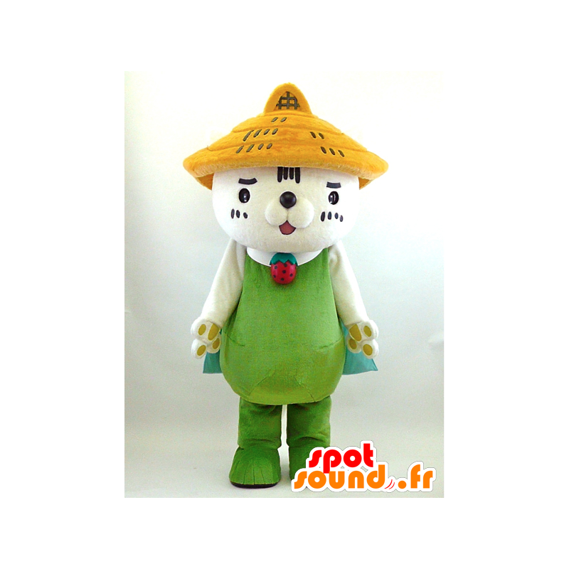 Nyan Kunen mascotte. Gatto bianco mascotte con un mantello - MASFR28340 - Yuru-Chara mascotte giapponese