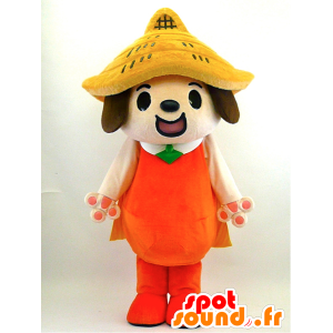 Mascot Kunen kun. Brown dog mascot with a hat - MASFR28341 - Yuru-Chara Japanese mascots
