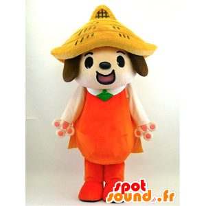 Mascotte Kunen kun. Mascotte cane marrone con un cappello - MASFR28341 - Yuru-Chara mascotte giapponese