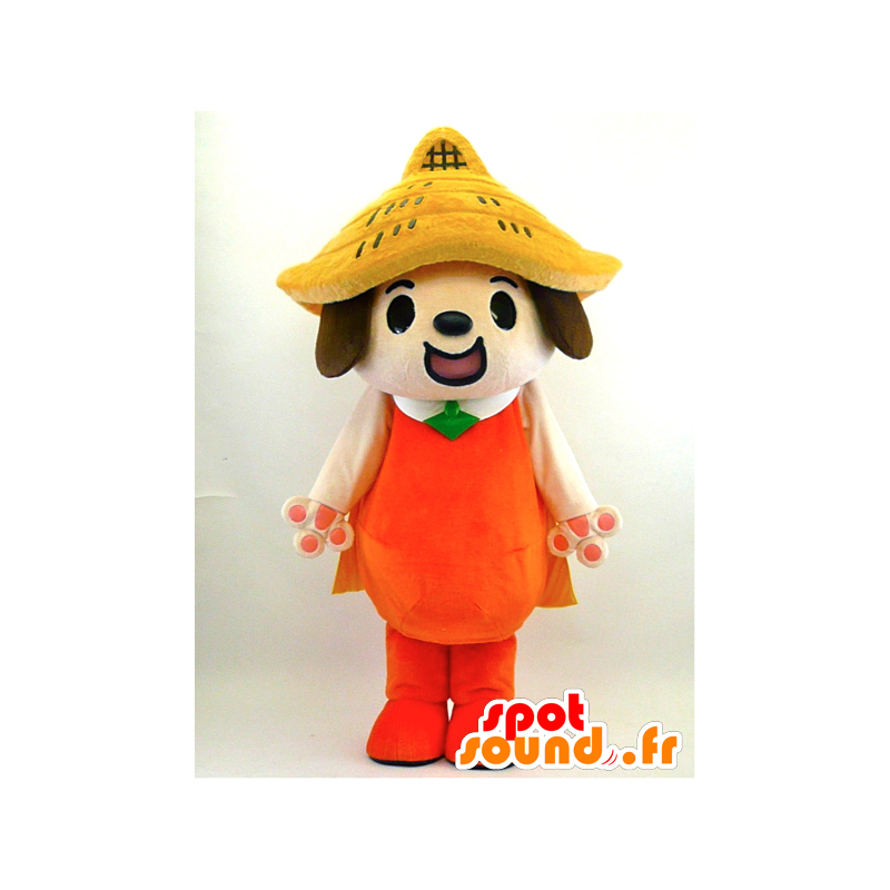 Mascot Kunen kun. Brown dog mascot with a hat - MASFR28341 - Yuru-Chara Japanese mascots