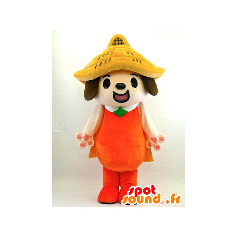 くねんくんマスコット。帽子をかぶった茶色の犬のマスコット-MASFR28341-日本のゆるキャラのマスコット