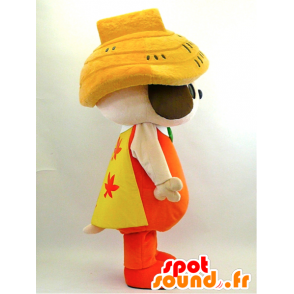 Mascotte Kunen kun. Mascotte cane marrone con un cappello - MASFR28341 - Yuru-Chara mascotte giapponese