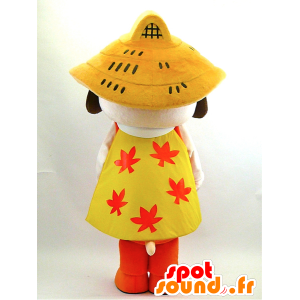 Mascotte de Kunen kun. Mascotte de chien marron avec un chapeau - MASFR28341 - Mascottes Yuru-Chara Japonaises