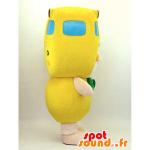 Mascot Nichinan. mascote boneco de neve com um ônibus amarelo - MASFR28342 - Yuru-Chara Mascotes japoneses