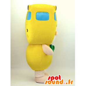 Mascot Nichinan. Schneemann-Maskottchen mit einem gelben Bus - MASFR28342 - Yuru-Chara japanischen Maskottchen