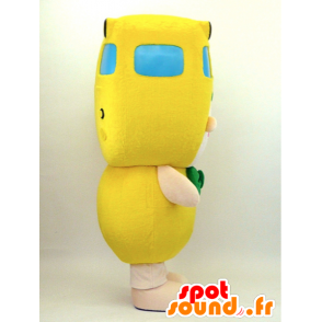Mascot Nichinan. sneeuwman mascotte met een gele bus - MASFR28342 - Yuru-Chara Japanse Mascottes