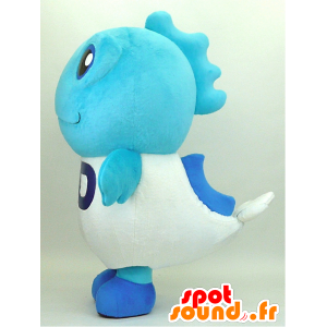 Yu-chan maskot. blå og hvit gigantiske fisken maskot - MASFR28343 - Yuru-Chara japanske Mascots