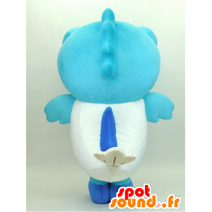 Yu-chan mascotte. Mascotte blu e bianco gigante pesce - MASFR28343 - Yuru-Chara mascotte giapponese