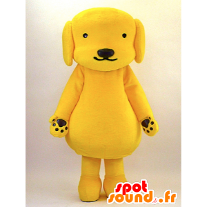 Mascotte de chien jaune et noir géant - MASFR28345 - Mascottes Yuru-Chara Japonaises