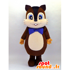 Mascot squirrel brown and beige with blue eyes - MASFR28349 - Yuru-Chara Japanese mascots