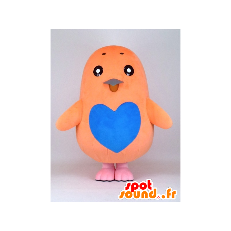 Mascot Koma-chan. oranje en blauwe vogel mascotte - MASFR28350 - Yuru-Chara Japanse Mascottes
