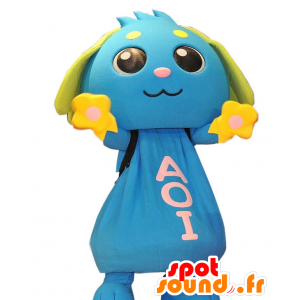 Aoi Maskottchen. Blaue und grüne Kaninchen-Maskottchen- - MASFR28351 - Yuru-Chara japanischen Maskottchen