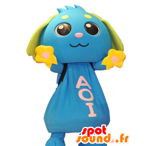 Aoi haar mascotte. blauw en groen konijn mascotte - MASFR28351 - Yuru-Chara Japanse Mascottes