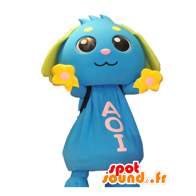 Aoi haar mascotte. blauw en groen konijn mascotte - MASFR28351 - Yuru-Chara Japanse Mascottes