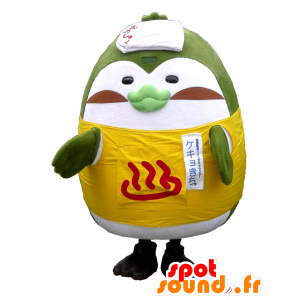 Kekyokichi maskot. Grön och vit pingvinmaskot - Spotsound maskot