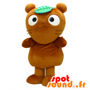 Brun råttmaskot med ett stort roligt huvud - Spotsound maskot