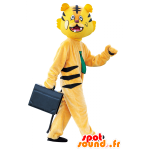 とらとちゃんのマスコット。黄色と黒の虎のマスコット-MASFR28363-日本のゆるキャラのマスコット