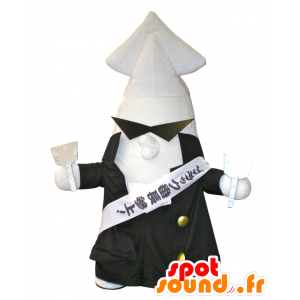 Black Banchou mascot. White giant squid mascot - MASFR28364 - Yuru-Chara Japanese mascots