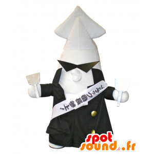 Nero Banchou mascotte. Bianco gigante mascotte calamaro - MASFR28364 - Yuru-Chara mascotte giapponese