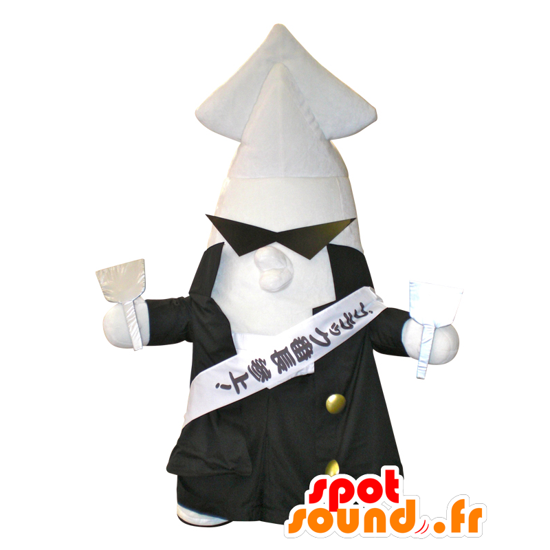 Mascot Black Banchou. Jätte vit bläckfiskmaskot - Spotsound
