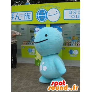 Mascot Nohohon-Zoku. Mascota del muñeco de nieve azul y blanco - MASFR28367 - Yuru-Chara mascotas japonesas