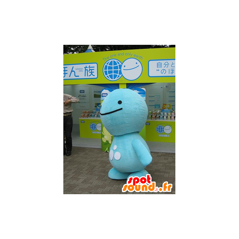 Mascot Nohohon-Zoku. Mascota del muñeco de nieve azul y blanco - MASFR28367 - Yuru-Chara mascotas japonesas