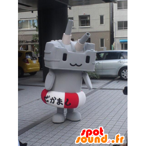 Mascot lanciamissili grigio con una boa - MASFR28369 - Yuru-Chara mascotte giapponese